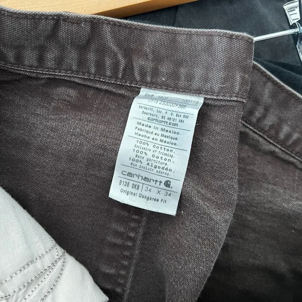 Carhartt brown double knee work wear carpenter shorts
